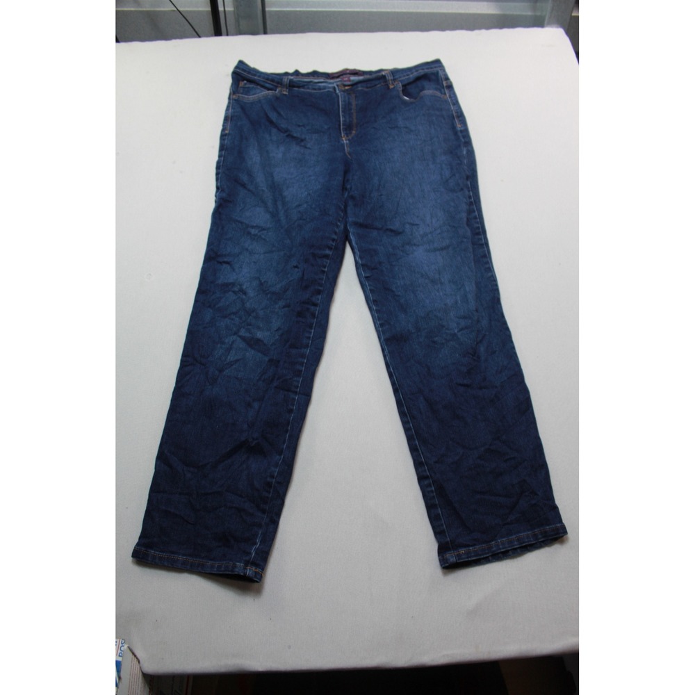 Gloria Vanderbilt Amanda Jeans Women 16W Blue Good Straight Leg High Rise Denim